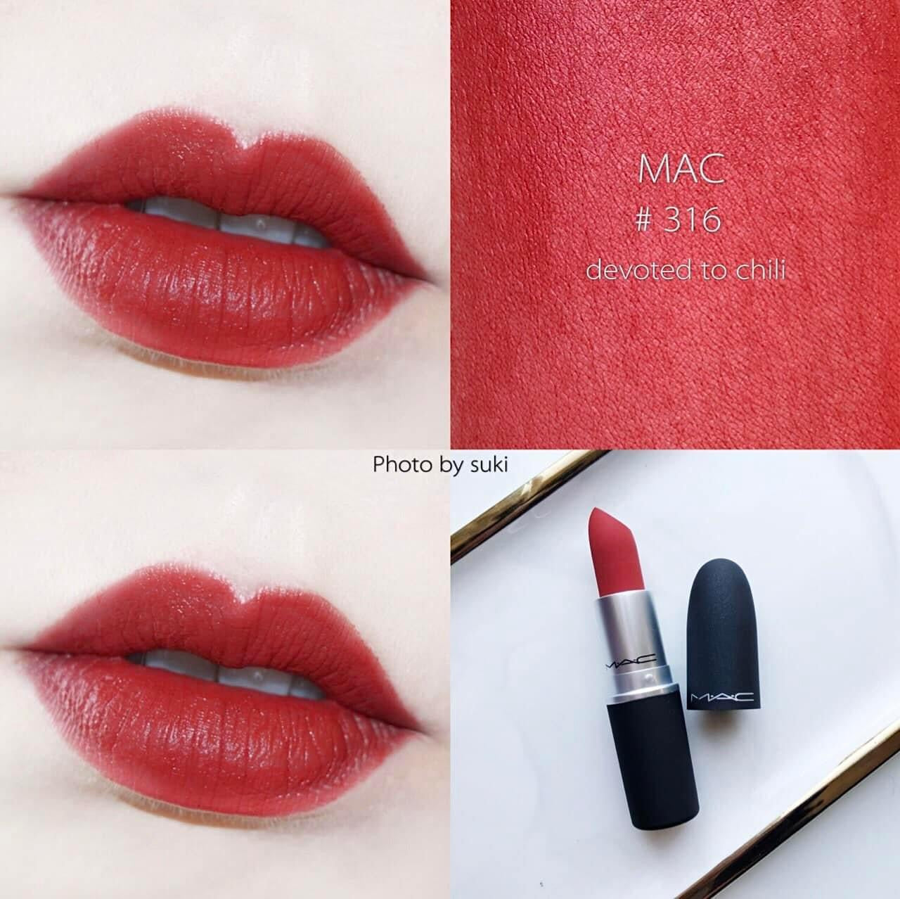 MAC Chili 新辣椒泫雅色 # 316 Devoted to chili💄溫暖磚紅色💋